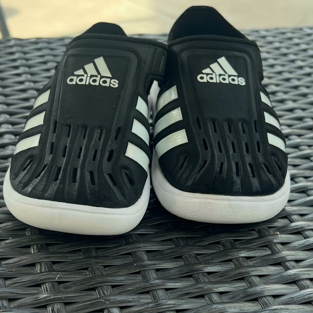 Adidas Kids Black and White Slip-On Water Shoes